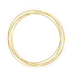 Gold Thin Round Frame Golden Luxury Circle Logo