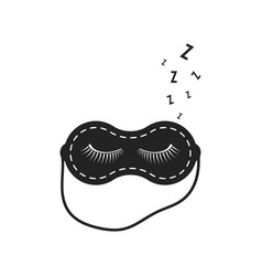 Black Sleep Mask With Closed Eyes And Snoring