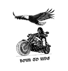 Born To Rideposterdrawn Skeleton Biker