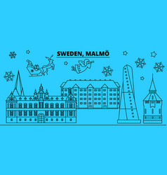 Sweden Malmo Winter Holidays Skyline Merry