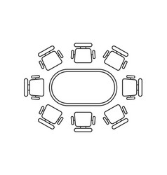 Thin Line Table And Chairs Like Meeting Room