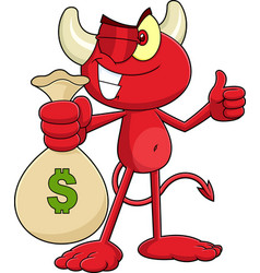 Winking Little Red Devil Cartoon Character