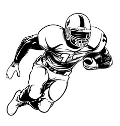 A Rugby Player Black And White Drawing