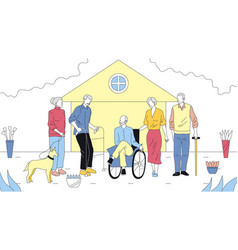 Concept Of Elderly People Care Group Of Elderly