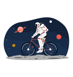 Cosmonaut On Bicycle Concept