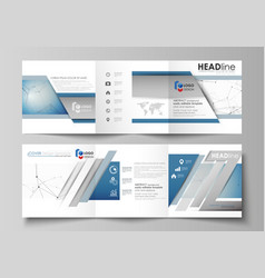 Set Of Business Templates For Tri Fold Square