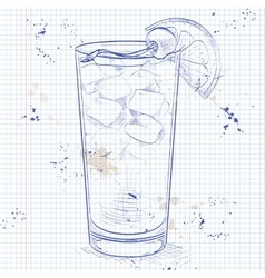 Cocktail Harvey Wallbanger On A Notebook Page