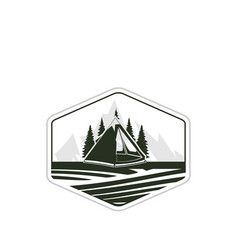 Geometric Mountain Camp Design Logo