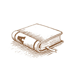 Ink Drawing Of A Brown Book