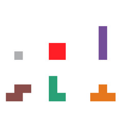 Set Of Color Tetris Block Color Puzzle Icon