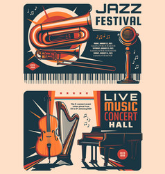 Jazz Festival And Music Concert Retro Posters