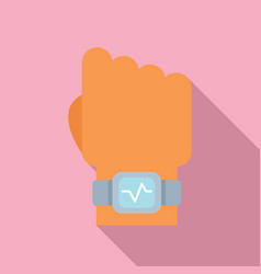 Runner Hand Watch Icon Flat Heart Rate