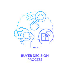 Buyer Making Decision Process Concept Blue