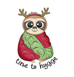 Cute Christmas Sloth Winter Holidays