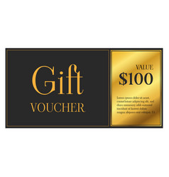 Isolated Black And Gold Gift Voucher