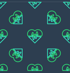 Line Heart Rate Icon Isolated Seamless Pattern