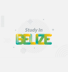 Study In Belize Creative Typography With 3d Blend