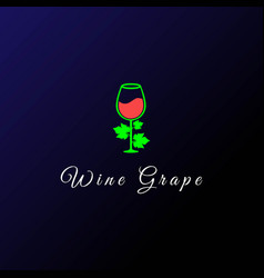 Wine Whisky Beer Glass Grape Leaf Logo Design