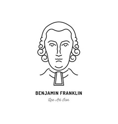 Benjamin Franklin Icon Usa Politician Line Art