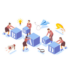 Brand Building Isometric Composition