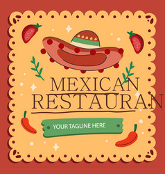 Hand Drawn Mexican Restaurant Posts Set