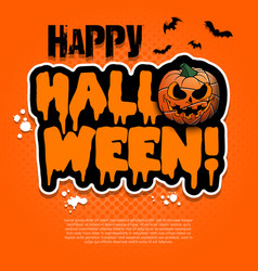 Logo Happy Halloween Basketball Ball As Pumpkin