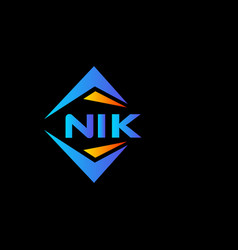 Nik Abstract Technology Logo Design On Black