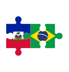 Puzzle Of Flags Of Haiti And Brazil