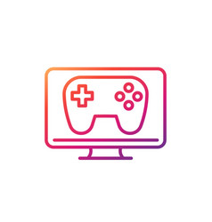 Tv And Gamepad Line Icon