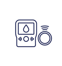 Continuous Glucose Monitor Line Icon On White