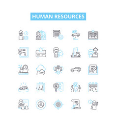 Human Resources Line Icons Set Recruitment