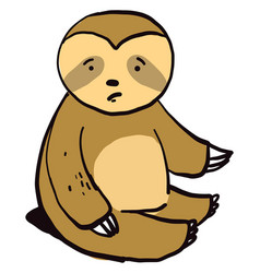 Sad Sloth On White Background