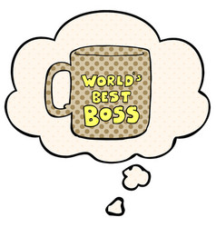 Worlds Best Boss Mug And Thought Bubble In Comic