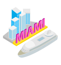 Downtown Miami Icon Isometric Beautiful