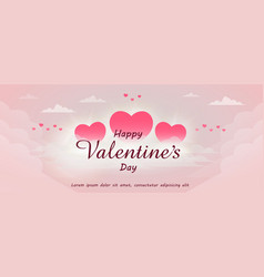 Happy Valentines Day Greeting Design With Pink Sk