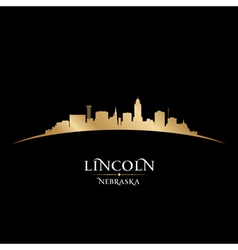 Lincoln Nebraska City Skyline Silhouette