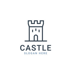 Castle Icon Fort Line Symbol Tower