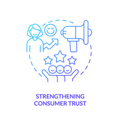 Strengthening Consumer Trust Concept Blue