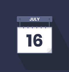 16th July Calendar Icon July 16 Calendar Date