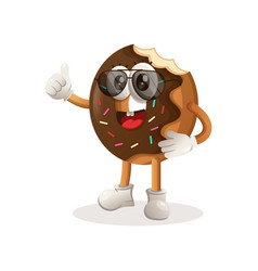 Cute Donut Mascot Thumbs Up