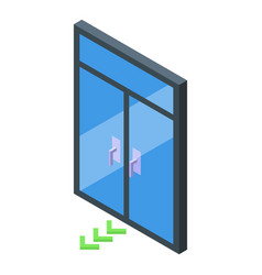 Glass Automatic Doors Icon Isometric Enter