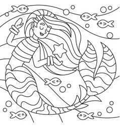 Hand Drawn Mermaid Outline