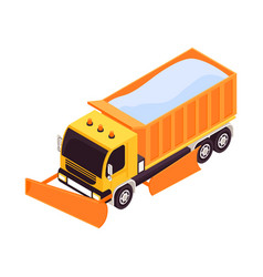 Isometric Snow Truck Composition