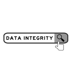 Search Banner In Word Data Integrity With Hand