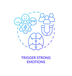 Trigger Strong Emotions Concept Blue Gradient Icon