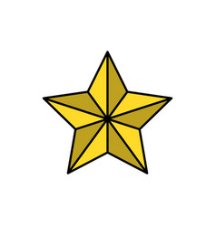 Yellow Christmas Star Icon Isolated On White