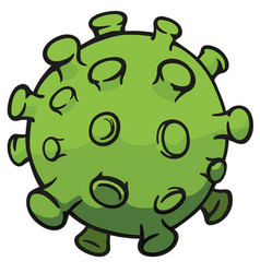 Cartoon corona virus showing washing hands Vector Image