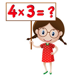 Boy with math problem sign Royalty Free Vector Image