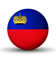 Glass Light Ball With Flag Of Liechtenstein Round