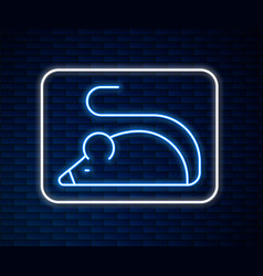 Glowing Neon Line Experimental Mouse Icon Isolated